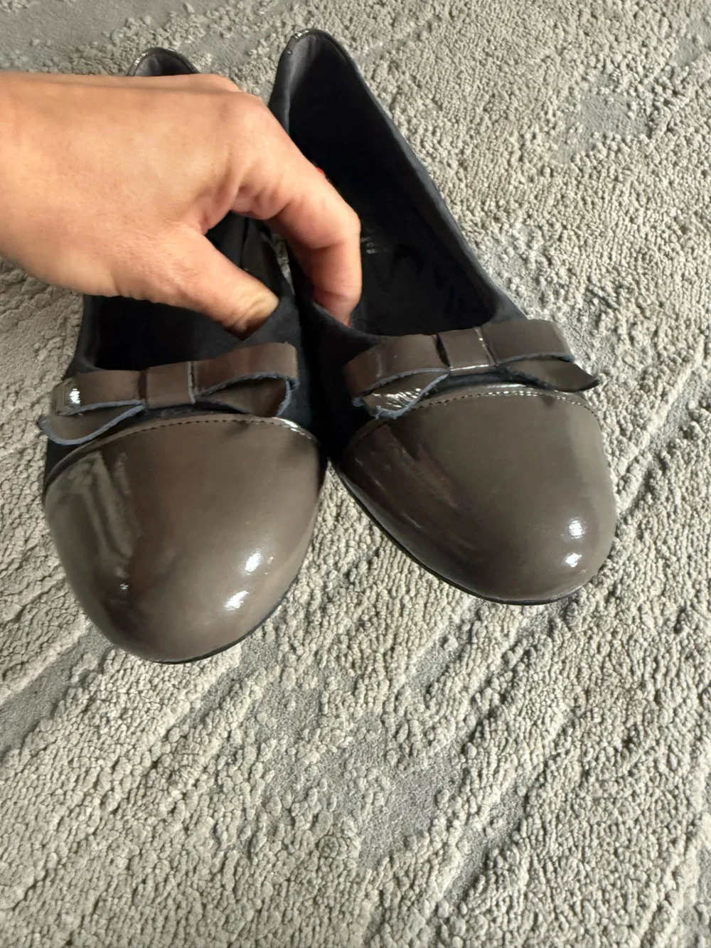 Pitillos ballet flats Taupe and gray Bows almond toe suede leather 40 / 9